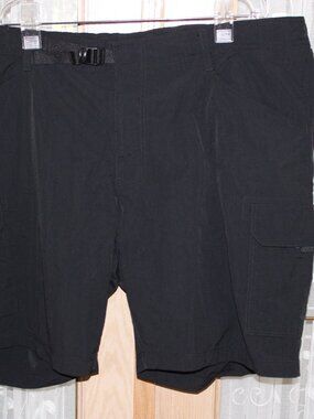 Land's End Men Nylon Shorts Navy SZ 2XL (44-46) Zip Elastic Waist Casual Sports